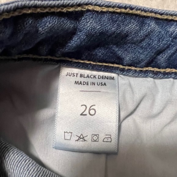 Just Black Womens Blue Mid Rise Cotton Blend Cuffed Denim Jean Shorts Size 26 - Picture 6 of 10